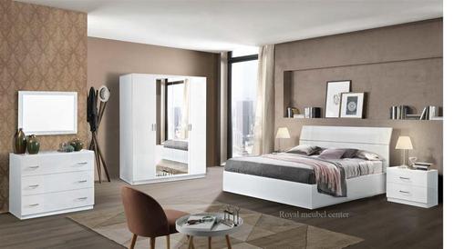 Slaapkamer Complete set Monza hoogglans wit marmer -ACTIE-, Huis en Inrichting, Slaapkamer | Complete slaapkamers, Nieuw, Tweepersoons