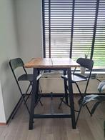 Tafel en stoelen, Huis en Inrichting, Tafels | Eettafels, 50 tot 100 cm, Rechthoekig, Zo goed als nieuw, Tot twee personen