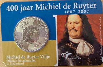 Michiel de Ruyter Vijfje 2007 Coincard beschikbaar voor biedingen