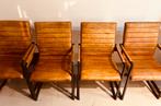 6 industriële echt  leren stoelen cognac, Huis en Inrichting, Stoelen, Ophalen of Verzenden, Zo goed als nieuw, Bruin, Leer