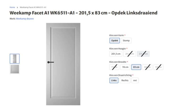 Weekamp opdekdeur type WK6511-A1, Doe-het-zelf en Verbouw, Deuren en Horren, Nieuw, Binnendeur, 200 tot 215 cm, 80 tot 100 cm