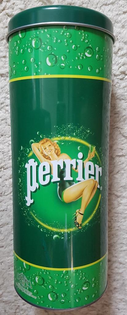 Perrier blik - langwerpig - IZGST - voor spaghetti / rietjes, Verzamelen, Blikken, Gebruikt, Overige, Overige merken, Ophalen of Verzenden