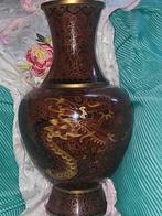 Antieke koper Cloisonné Vaas met Drakenmotief, Antiek en Kunst, Antiek | Vazen, Ophalen of Verzenden