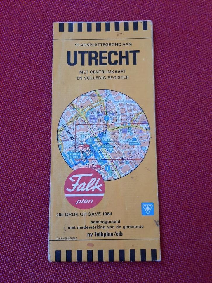 oude Falk Plan plattegrond Utrecht 1984, 26e druk, Boeken, Atlassen en Landkaarten, Zo goed als nieuw, Landkaart, Nederland, 1800 tot 2000
