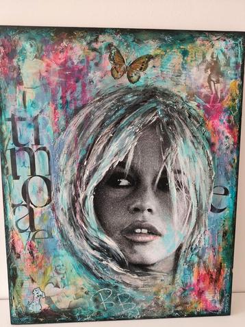 Uniek Kunstwerk "Brigitte Bardot" - Aranka's Art beschikbaar voor biedingen