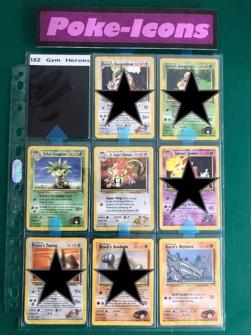 1995-1998 WOTC Gym Heroes (132 set), Hobby en Vrije tijd, Verzamelkaartspellen | Pokémon, Gebruikt, Meerdere kaarten, Ophalen of Verzenden