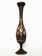 Grote vintage 70s messing vaas blaadjes goud klr bohemian, Ophalen