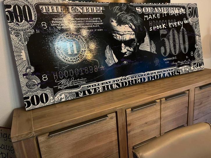 Modern Schilderij - 500 Dollar Biljet Kunst, Antiek en Kunst, Kunst | Schilderijen | Modern, Ophalen