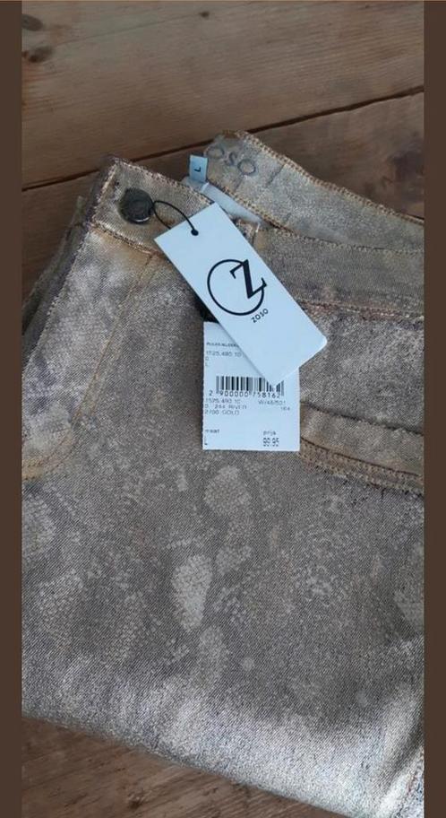 ZOSO Demi model River Gold 244 prachtige broek w48 Nieuw L, Kleding | Dames, Broeken en Pantalons, Nieuw, Maat 42/44 (L), Overige kleuren
