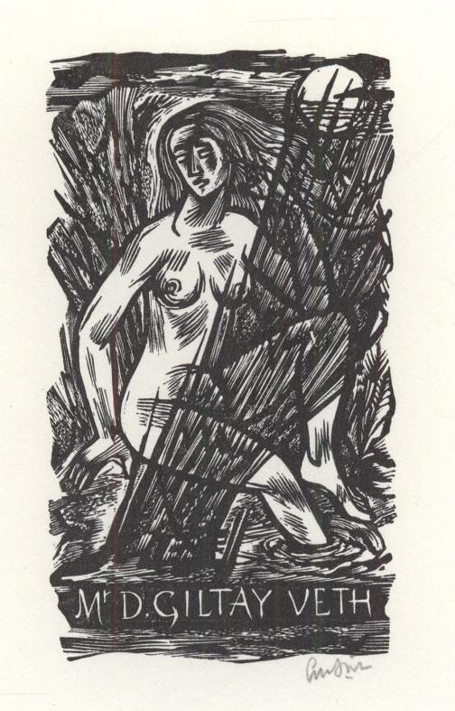 0743 Ex Libris Nederland : Lou Strik, 1958, Antiek en Kunst, Verzenden