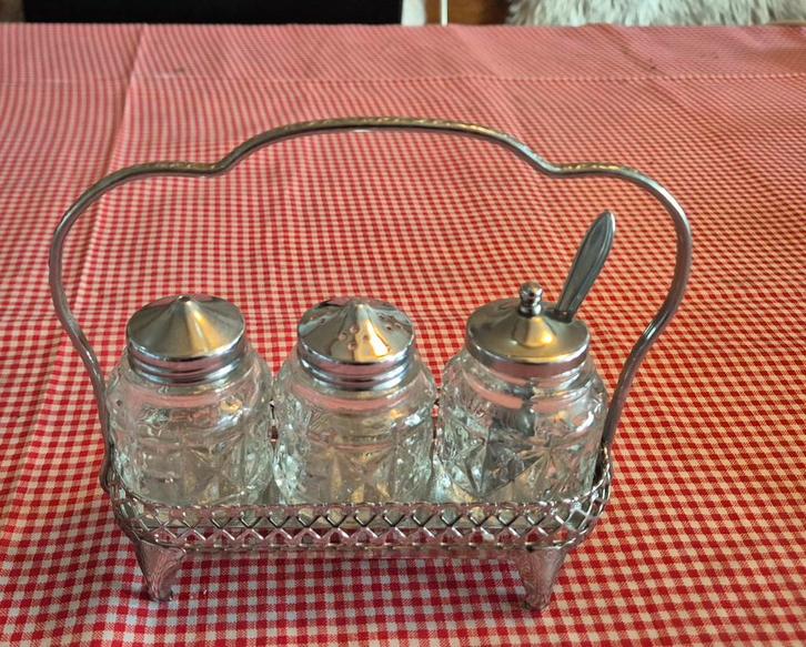 Vintage Kruidenrekje met Potjes, Huis en Inrichting, Keuken | Keukenbenodigdheden, Zo goed als nieuw, Ophalen of Verzenden