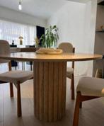 NIEUW: Dure Travertin Eettafel, gekocht voor €3200, Huis en Inrichting, 100 tot 150 cm, Rond, 200 cm of meer, Ophalen of Verzenden
