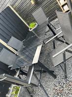 aluminium Tuinset - 7 delig - inklapbare stoelen, Ophalen, Gebruikt, 6 zitplaatsen, Aluminium