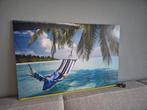 Foto op karton met strandtafereel, 50 tot 75 cm, Ophalen of Verzenden, Zo goed als nieuw, 75 tot 100 cm