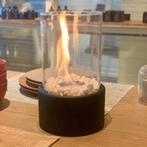 Fancy Flames Bioethanol sfeerhaard (2 st) zwart rond glas, Ophalen, Zo goed als nieuw