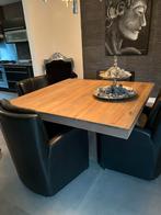 Eetkamer tafel 140x140cm  massief eiken, Huis en Inrichting, Tafels | Eettafels, Ophalen, Vierkant, 50 tot 100 cm, Zo goed als nieuw