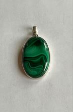 Malachiet hanger in 925 zilver, Nieuw, Ophalen of Verzenden, Met edelsteen, Groen