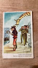 Oude ansichtkaart militair humor soldaten, Verzamelen, 1940 tot 1960, Gelopen, Overige thema's, Ophalen of Verzenden