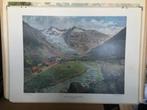 Schoolplaat Rhone gletsjer Henri Zondervan, Antiek en Kunst, Antiek | Schoolplaten, Aardrijkskunde, Ophalen