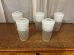 5 vintage glazen lampenkappen ,jaren 50/60, Ophalen of Verzenden