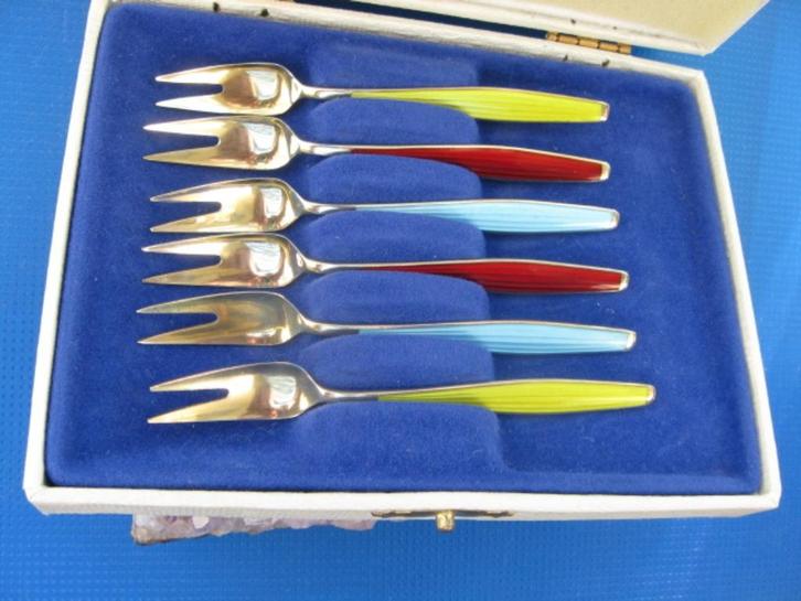 Zilveren Sardine vorkjes J Tostrup 1953 Norway., Antiek en Kunst, Antiek | Goud en Zilver, Zilver, Verzenden