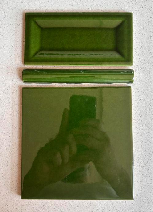 Equipe Evolutuon Victorian Green Craquelé restpartij, Doe-het-zelf en Verbouw, Tegels, Nieuw, Wandtegels, Keramiek, Minder dan 20 cm