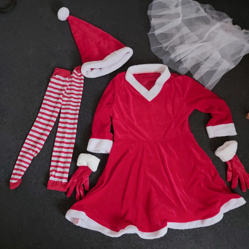 Kerstvrouw kostuum, Kleding | Dames, Ophalen of Verzenden, Zo goed als nieuw, Maat 38/40 (M), Carnaval