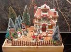 Sfeervol Kerstdorp met School (op dienblad 31x22cm), Ophalen, Gebruikt
