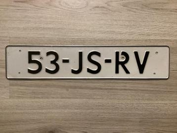 Vintage witte kenteken plaat voor aanhanger beschikbaar voor biedingen