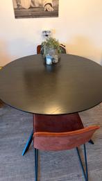 Zwarte ronde eettafel 120cm, Huis en Inrichting, Tafels | Eettafels, Ophalen, 100 tot 150 cm, Rond, Zo goed als nieuw