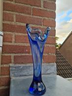 Blauw glazen vaas, Ophalen of Verzenden
