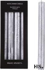 Home Society rustic dinner kaars zilver 2.5 x 25 cm, Overige materialen, Overige kleuren, 25 tot 50 cm, Verzenden