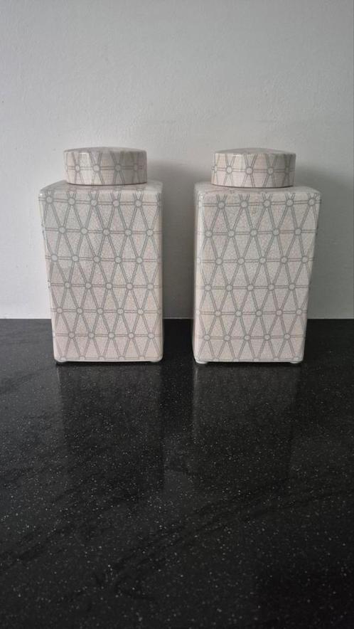 2 Voorraadpotten met Deksel - 26 cm, Huis en Inrichting, Woonaccessoires | Kisten, Zo goed als nieuw, Minder dan 50 cm, Minder dan 50 cm