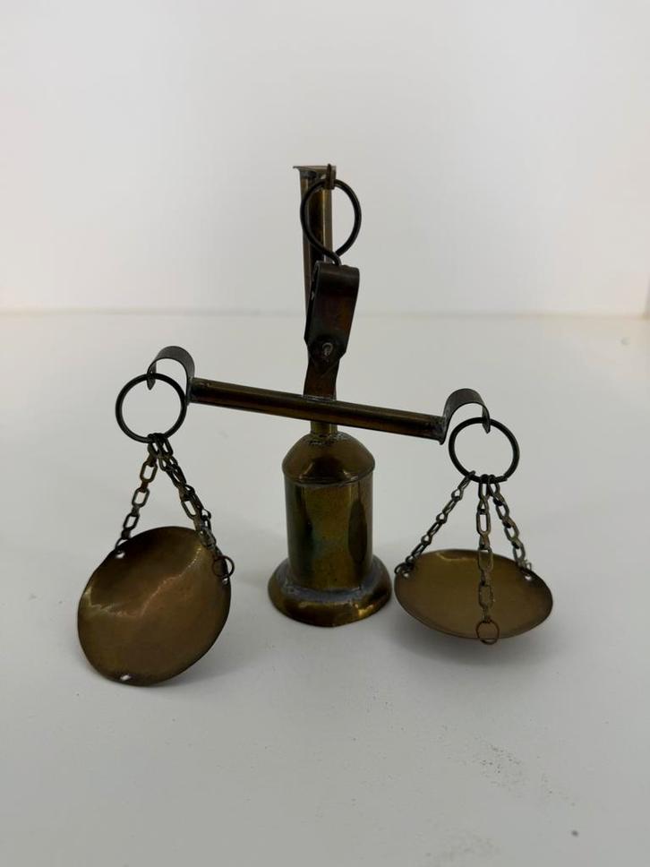 Messing miniatuur weegschaal – decoratief, Antiek en Kunst, Antiek | Koper en Brons, Ophalen of Verzenden