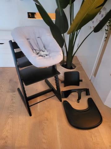Stokke Tripp Trapp kinderstoel zwart complete set! NIEUW  beschikbaar voor biedingen
