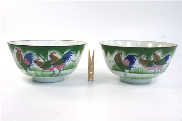 2 Chinese schalen met kippen, Huis en Inrichting, Keuken | Keukenbenodigdheden, Zo goed als nieuw, Ophalen of Verzenden