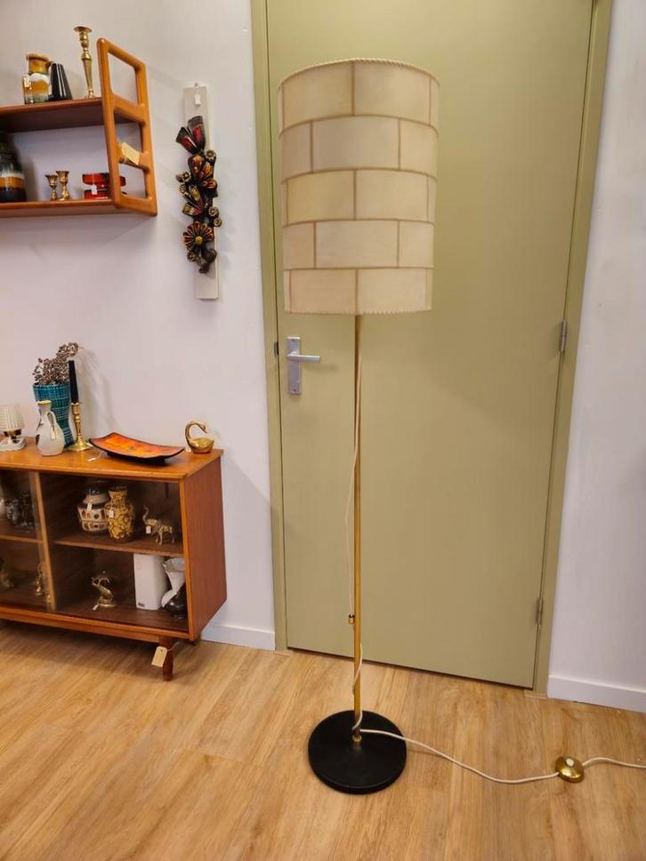 Vintage Vloerlamp Staande Lamp Messing, Huis en Inrichting, Lampen | Vloerlampen, Gebruikt, Ophalen of Verzenden