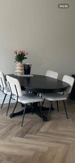 Eetkamerstoelen beige (6), Huis en Inrichting, Stoelen, Overige kleuren, Ophalen of Verzenden, Zo goed als nieuw, Stof
