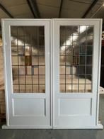 Set schuif / en-suite deuren met glas in lood 205x177cm., Ophalen