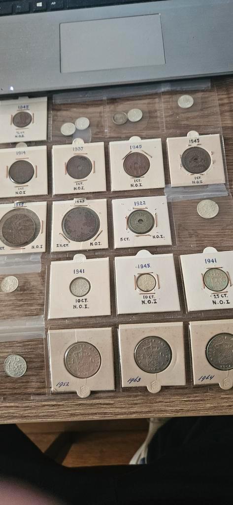 Lotje Nederlandse Antillen en indië met zilver 50.32 gram, Postzegels en Munten, Munten | Nederland, Setje, 1 gulden, Koningin Juliana