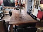 geleefde teakhouten eettafel  220 lang 100 breed  78 hoog, Huis en Inrichting, Tafels | Eettafels, Ophalen, Gebruikt, 200 cm of meer