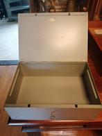 GROTE STALEN GELDKIST / DOCUMENTEN KIST 35X25X11 CM, Ophalen of Verzenden