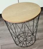 Leuk bijzet tafeltje zwart met hout, Huis en Inrichting, Tafels | Bijzettafels, Ophalen, Minder dan 45 cm, Minder dan 55 cm, Gebruikt