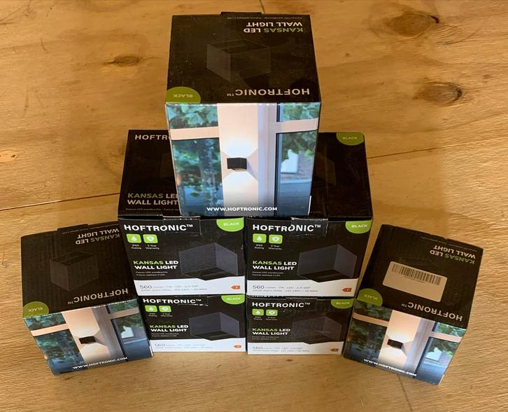 Moderne Wandlamp - Hoftronic Kansas LED, Huis en Inrichting, Lampen | Wandlampen, Nieuw, Metaal, Ophalen of Verzenden