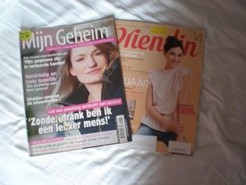 2 x leesblad. 1 x Mijn Geheim en 1 x Vriendin. Jaar 2016. beschikbaar voor biedingen