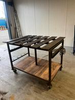 Degelijke las tafel met klemmen set - 125x100x98cm, Ophalen, Gebruikt