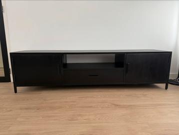 TV-meubel Kala Mangohout 180cm, kleur Zwart