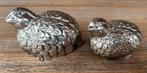 Vintage metalen peper en zout stel in vorm van kwartels, Ophalen of Verzenden