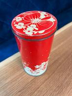 Hooimeijer beschuit blik rood 10cm doorsnee, 20,5 cm hoog, Ophalen of Verzenden, Gebruikt, Overige