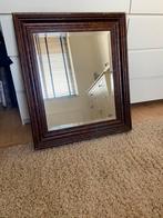 Facet geslepen spiegel met zware houten omlijsting, 50 tot 100 cm, Minder dan 100 cm, Ophalen of Verzenden